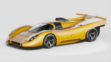 Markasız, jenerik konsept bir arabanın 3 boyutlu çizimi