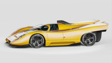 Markasız, jenerik konsept bir arabanın 3 boyutlu çizimi