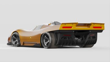 Markasız, jenerik konsept bir arabanın 3 boyutlu çizimi