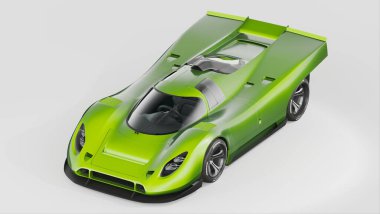 Markasız, jenerik konsept bir arabanın 3 boyutlu çizimi