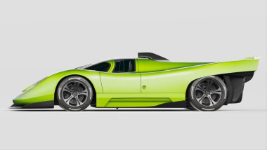 Markasız, jenerik konsept bir arabanın 3 boyutlu çizimi