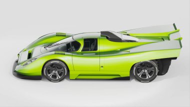 Markasız, jenerik konsept bir arabanın 3 boyutlu çizimi