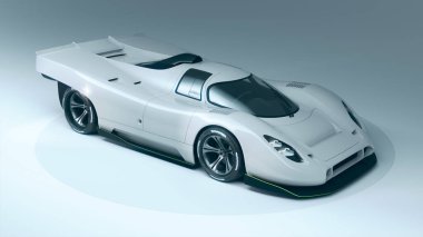 Markasız, jenerik konsept bir arabanın 3 boyutlu çizimi