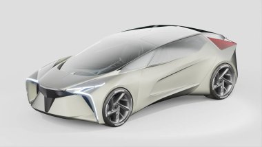 Markasız, jenerik konsept bir arabanın 3 boyutlu çizimi