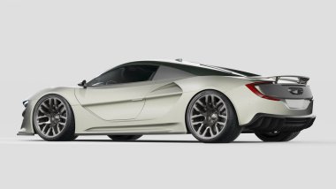 Markasız, jenerik konsept bir arabanın 3 boyutlu çizimi