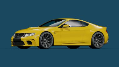 Markasız, jenerik konsept bir arabanın 3 boyutlu çizimi