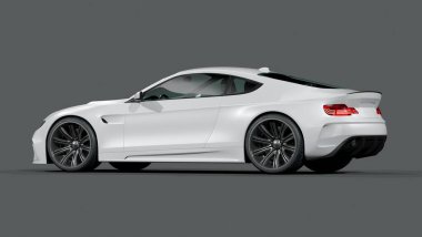 Markasız, jenerik konsept bir arabanın 3 boyutlu çizimi