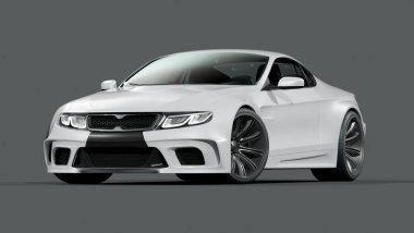 Markasız, jenerik konsept bir arabanın 3 boyutlu çizimi