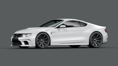 Markasız, jenerik konsept bir arabanın 3 boyutlu çizimi