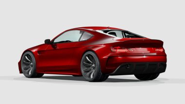 Markasız, jenerik konsept bir arabanın 3 boyutlu çizimi