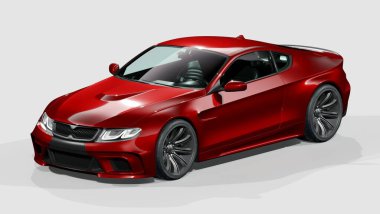 Markasız, jenerik konsept bir arabanın 3 boyutlu çizimi