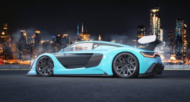 Markasız, jenerik konsept bir arabanın 3 boyutlu çizimi