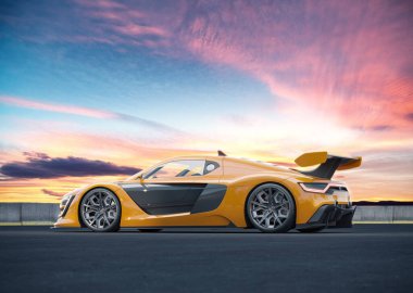 Markasız, jenerik konsept bir arabanın 3 boyutlu çizimi