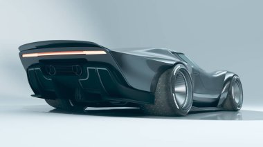 Markasız, jenerik konsept bir arabanın 3 boyutlu çizimi