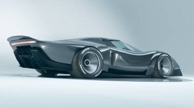 Markasız, jenerik konsept bir arabanın 3 boyutlu çizimi