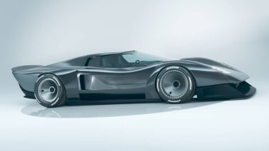 Markasız, jenerik konsept bir arabanın 3 boyutlu çizimi