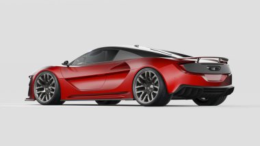 Markasız, jenerik konsept bir arabanın 3 boyutlu çizimi