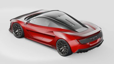 Markasız, jenerik konsept bir arabanın 3 boyutlu çizimi