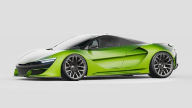 Markasız, jenerik konsept bir arabanın 3 boyutlu çizimi