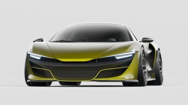 Markasız, jenerik konsept bir arabanın 3 boyutlu çizimi