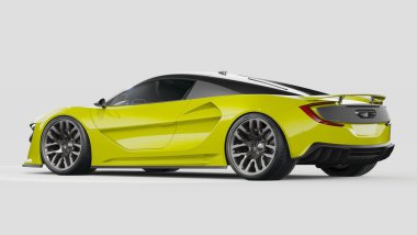 Markasız, jenerik konsept bir arabanın 3 boyutlu çizimi