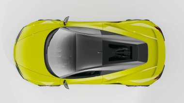 Markasız, jenerik konsept bir arabanın 3 boyutlu çizimi