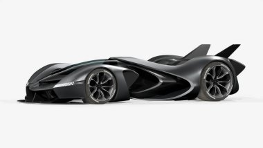 Markasız, jenerik konsept bir arabanın 3 boyutlu çizimi