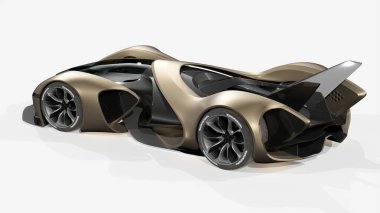 Markasız, jenerik konsept bir arabanın 3 boyutlu çizimi