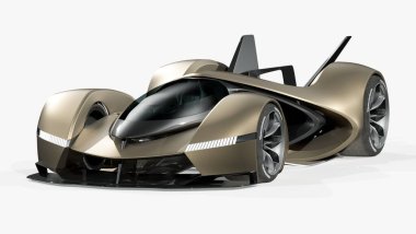 Markasız, jenerik konsept bir arabanın 3 boyutlu çizimi