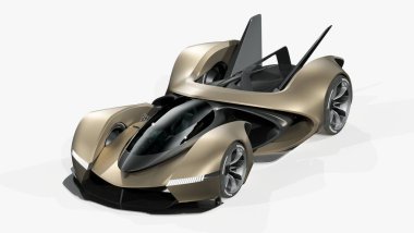 Markasız, jenerik konsept bir arabanın 3 boyutlu çizimi