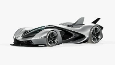 Markasız, jenerik konsept bir arabanın 3 boyutlu çizimi