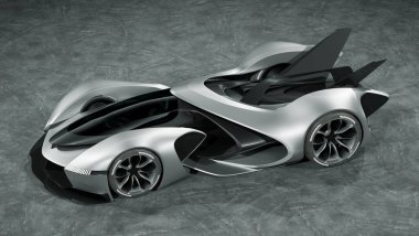 Markasız, jenerik konsept bir arabanın 3 boyutlu çizimi