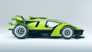 Markasız, jenerik konsept bir arabanın 3 boyutlu çizimi