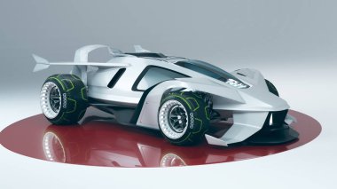 Markasız, jenerik konsept bir arabanın 3 boyutlu çizimi