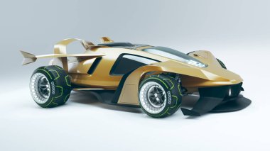 Markasız, jenerik konsept bir arabanın 3 boyutlu çizimi