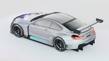 Markasız, jenerik konsept bir arabanın 3 boyutlu çizimi