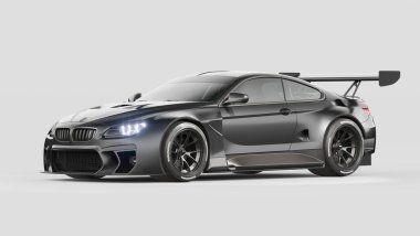 Markasız, jenerik konsept bir arabanın 3 boyutlu çizimi