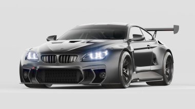 Markasız, jenerik konsept bir arabanın 3 boyutlu çizimi