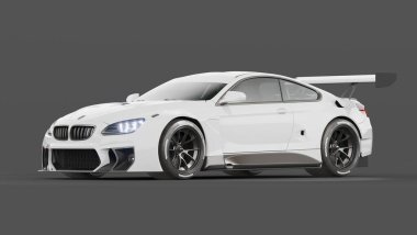 Markasız, jenerik konsept bir arabanın 3 boyutlu çizimi