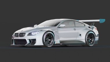 Markasız, jenerik konsept bir arabanın 3 boyutlu çizimi