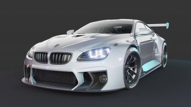 Markasız, jenerik konsept bir arabanın 3 boyutlu çizimi