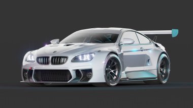 Markasız, jenerik konsept bir arabanın 3 boyutlu çizimi