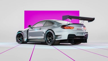 Yepyeni bir arabanın 3D görüntüsü