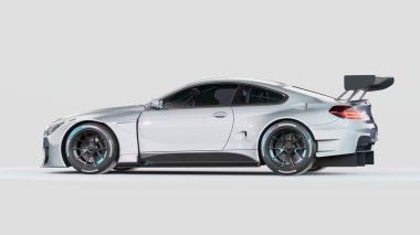 Markasız, jenerik konsept bir arabanın 3 boyutlu çizimi