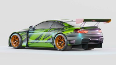 Markasız, jenerik konsept bir arabanın 3 boyutlu çizimi