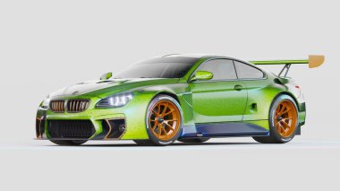 Markasız, jenerik konsept bir arabanın 3 boyutlu çizimi