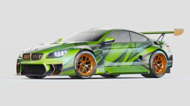 Markasız, jenerik konsept bir arabanın 3 boyutlu çizimi