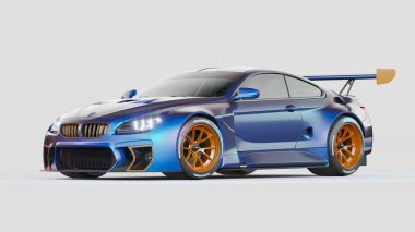 Markasız, jenerik konsept bir arabanın 3 boyutlu çizimi