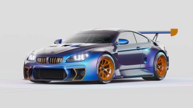 Markasız, jenerik konsept bir arabanın 3 boyutlu çizimi