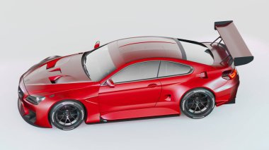 Markasız, jenerik konsept bir arabanın 3 boyutlu çizimi